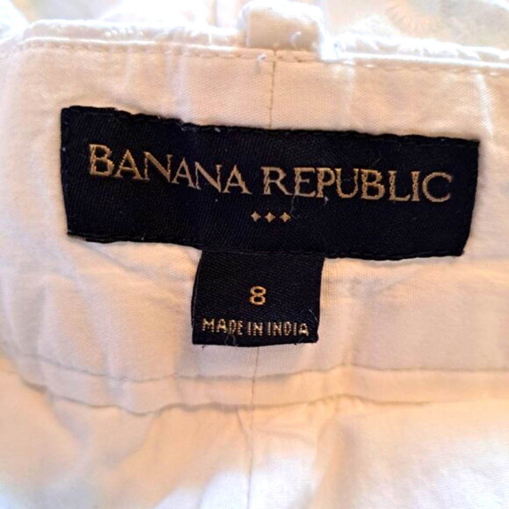 Banana Republic White Eyelet Shorts Lined Size 8 - Picture 4 of 5